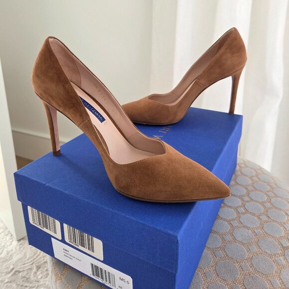 Stuart Weitzman Anny Basket brown suede leather 5.5 - Picture 5 of 11